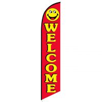 Welcome smiley banner flag