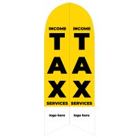 Customizable Yellow Income Tax Feather Flag with Ground Spike