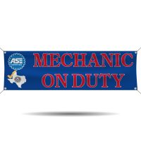 ASE Certified Mechanic on Duty Vinyl Banner