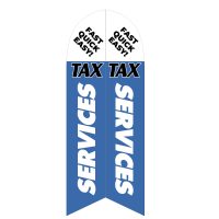 Blue Tax Services Feather Flag with Ground Spike