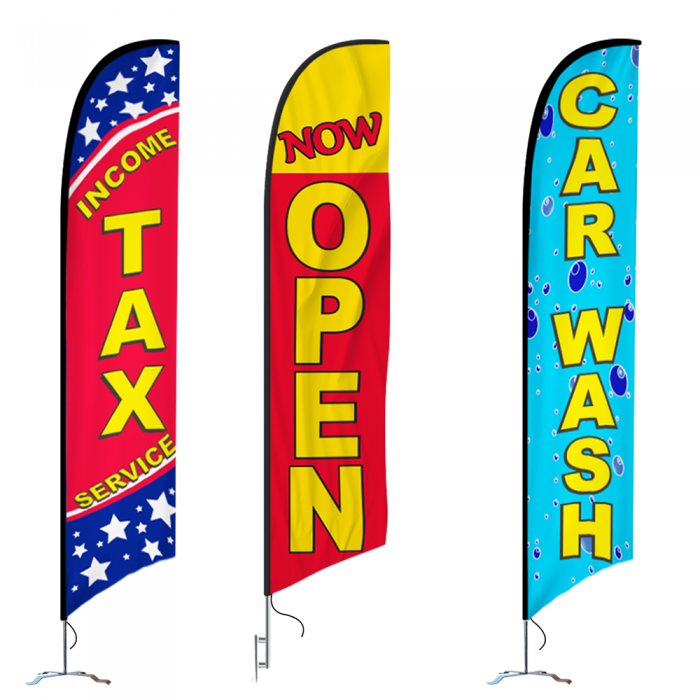 Branded feather flags for different types of businesses