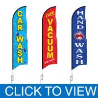 Car Wash Feather Flags in Stock