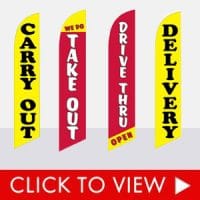 Take Out, Carry Out Feather Flags In-Stock