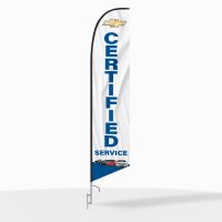 Chevrolet Certified Service Feather Flag with Ground Spike