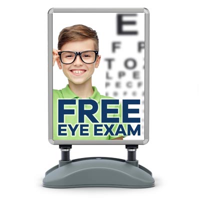 free-eye-exam-water-base-sign