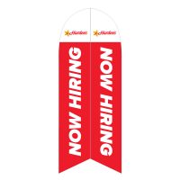 Hardee’s Now Hiring Feather Flag with Ground Spike