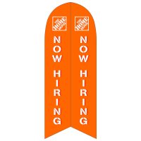 Home Depot Now Hiring Feather Flag with Ground Spike