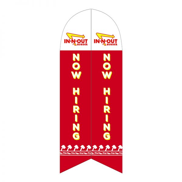 in n out now hiring feather flag semi custom feather flag outdoor advertising