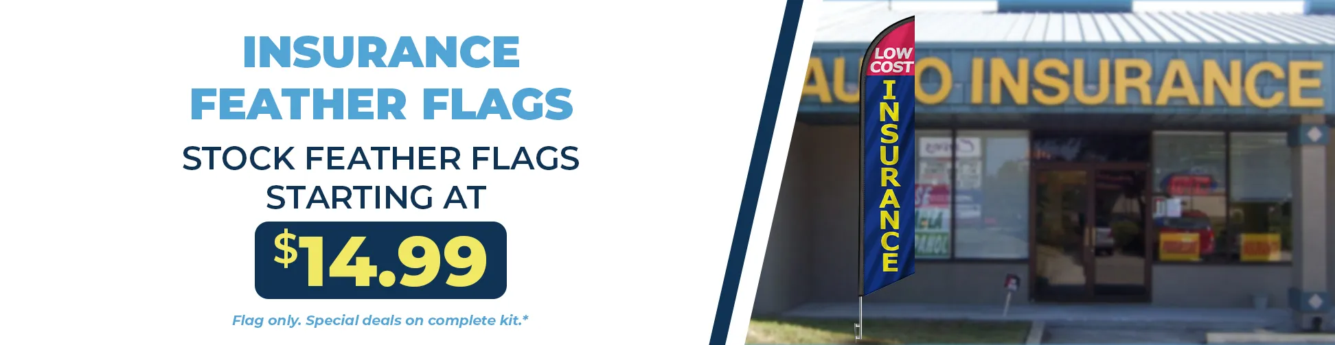 Insurance feather flags for insurance agencies, brokers, and financial service offices