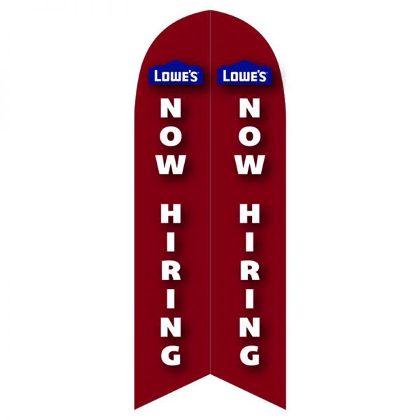 lowes now hiring 12ft flag semi custom feather flag nation outdoor advertising
