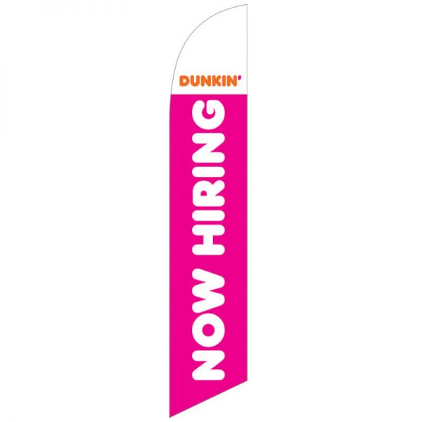 now hiring dunkin donuts feather flag pink feather flag nation usa made single sided