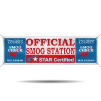 Official California Licensed STAR Smog Station Vinyl Banner