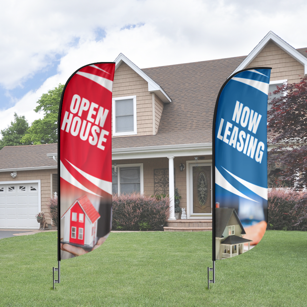 open house now leasing feather flag
