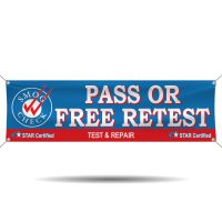 Pass or Free Retest Smog Check Vinyl Banner