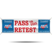 Pass or Free Smog Retest Vinyl Banner