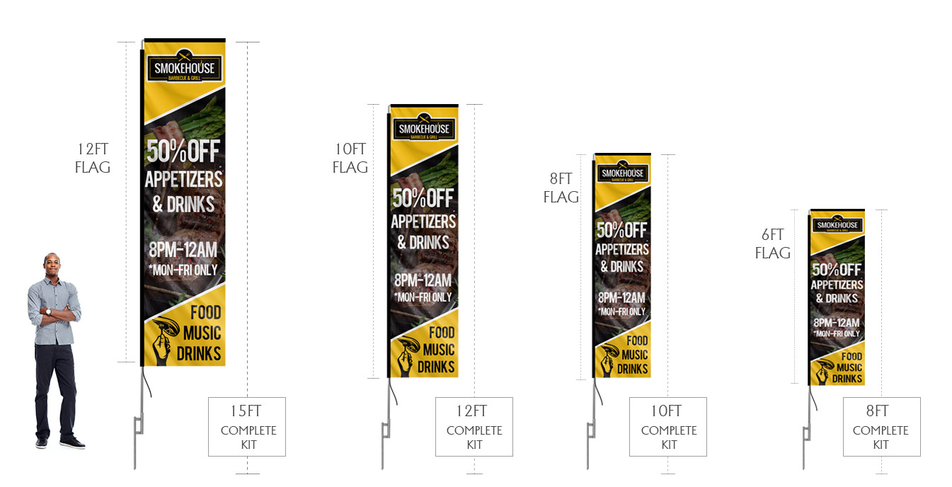 rectangle banner flags sizes