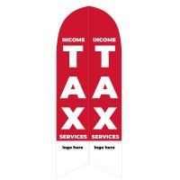 Customizable Income Tax Services Feather Flag with Ground Spike