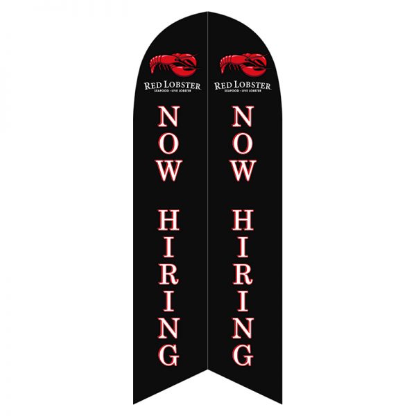 red lobster now hiring feather flag with poles and ground spike outdoor advertising