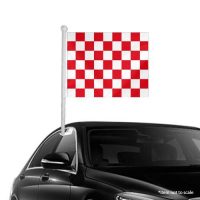 Red White Checkered Window Clip-on Flag