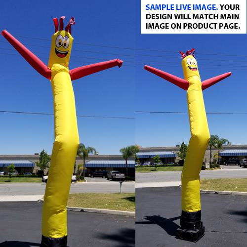 Live image of stock solid color air dancer inflatable tube man