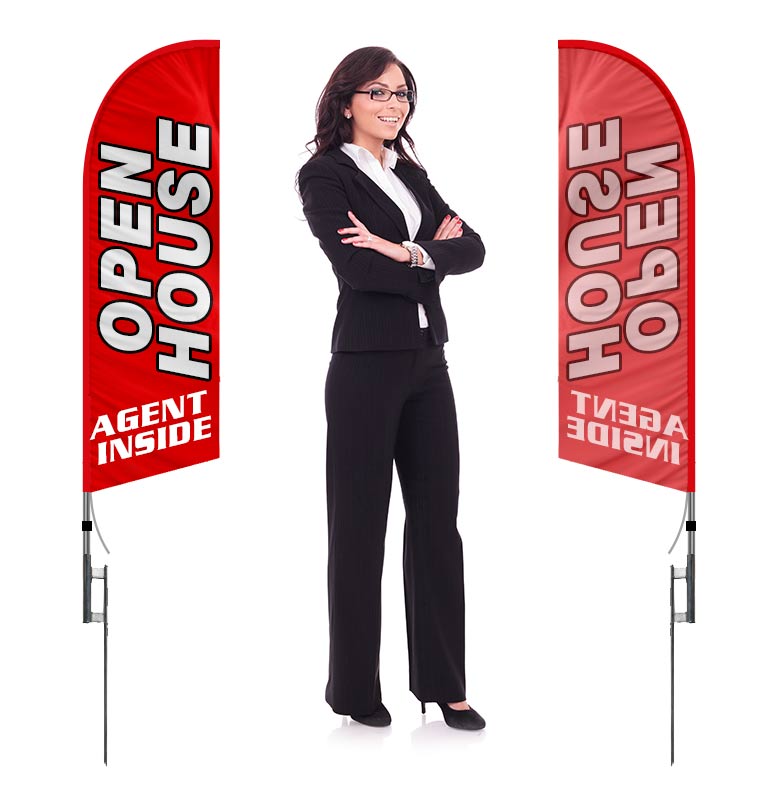 small real estate feather flags - single-sided option