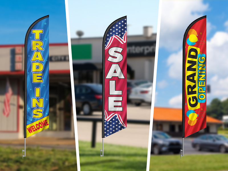 stock feather flags ready to ship for promotions