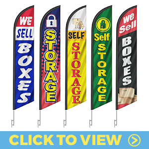 Storage feather flags – we sell boxes, storage, self storage, and packing boxes designs
