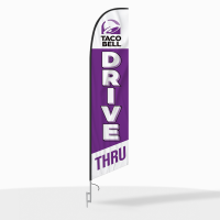 Taco Bell Drive Thru Feather Flag with Ground Spike