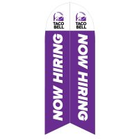 Taco Bell Now Hiring Feather Flag with Ground Spike