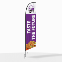 Taco Bell Taste the Future Feather Flag with Ground Spike