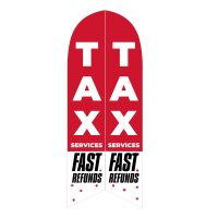 Tax Services with Fast Refunds Feather Flag with Ground Spike