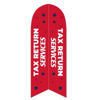 Tax Return Services with Stars Feather Flag with Ground Spike