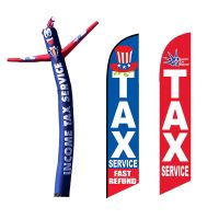 Income Tax Package – 1 Tube Man with Blower & 2 Feather Flags Kits with Flexible Poles