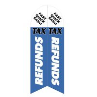 Tax Refunds Blue Feather Flag with Ground Spike