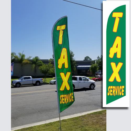 Tax Service Feather Flag Green
