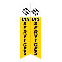 Yellow Tax Services Feather Flag with Ground Spike