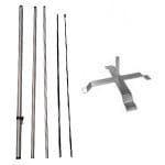 Teardrop Pole Kit with Tie-Down Clip & Cross Base