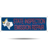 Texas State Inspection and Emission Repair Vinyl Banner
