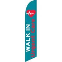 Walk In Urgent Care Feather Flag Kit with Ground Stake