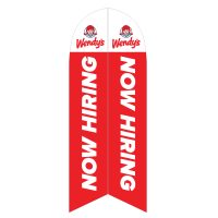 Wendy’s Now Hiring Feather Flag with Ground Spike