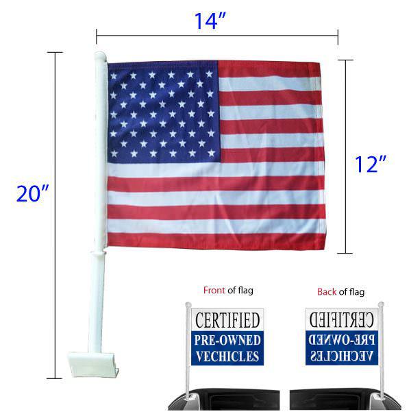 American window clip-on flag