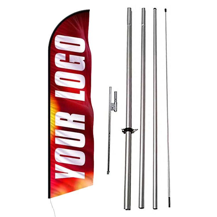 12FT Registration Stock Feather Flag Kit with Pole and Spike - All